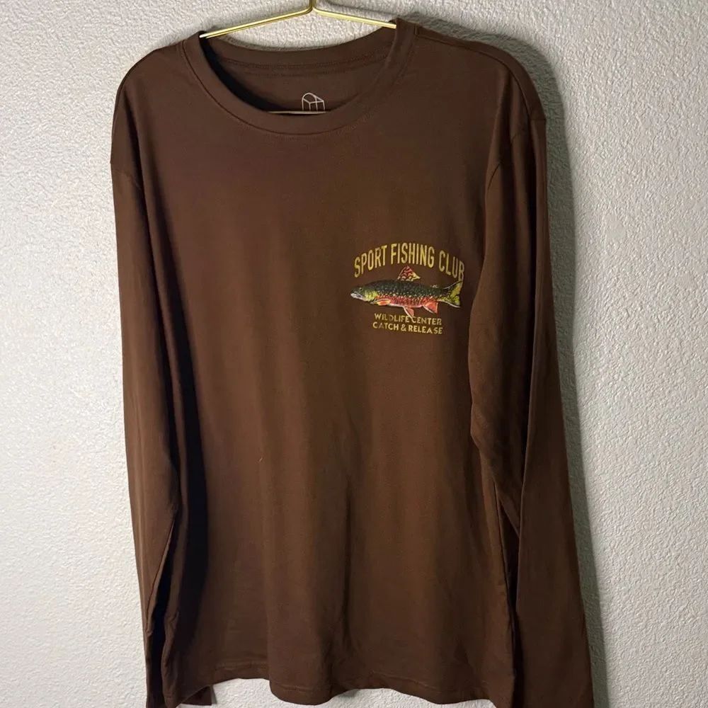 NWT- Original Use- Sport Fishing Club Brown Long Sleeve Tee- medium